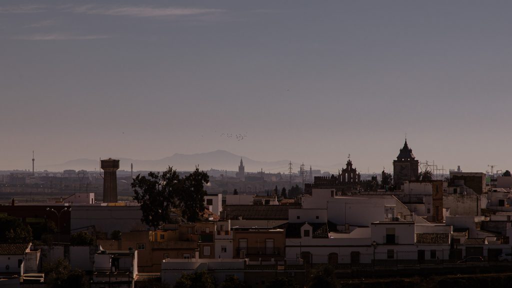 vista de sevilla Ãºnica desde ItÃ¡lica, vista de Sevilla desde el Mirador de Trajano